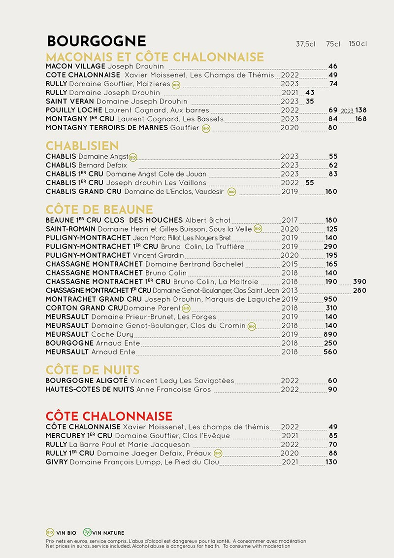 Carte Vin Chamonix Carte Vin Chamonix